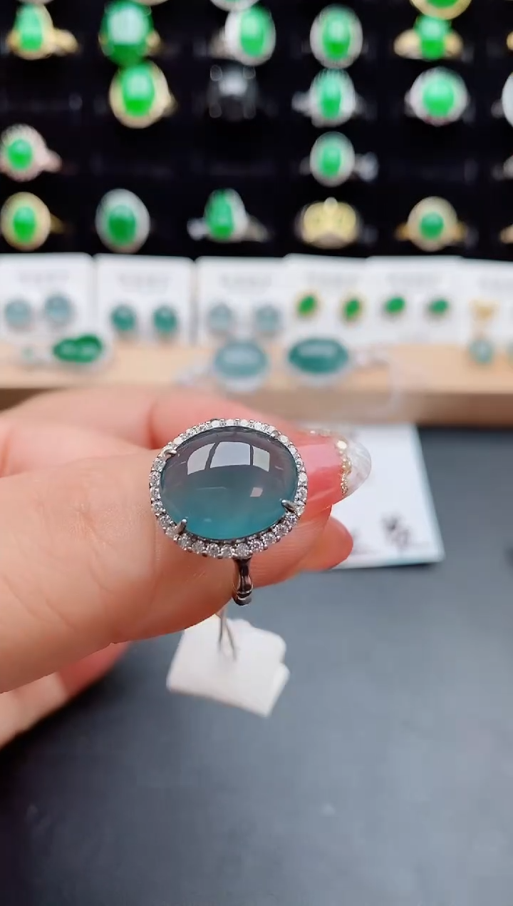 【闪购商品】翡翠戒指银S925镶嵌50500