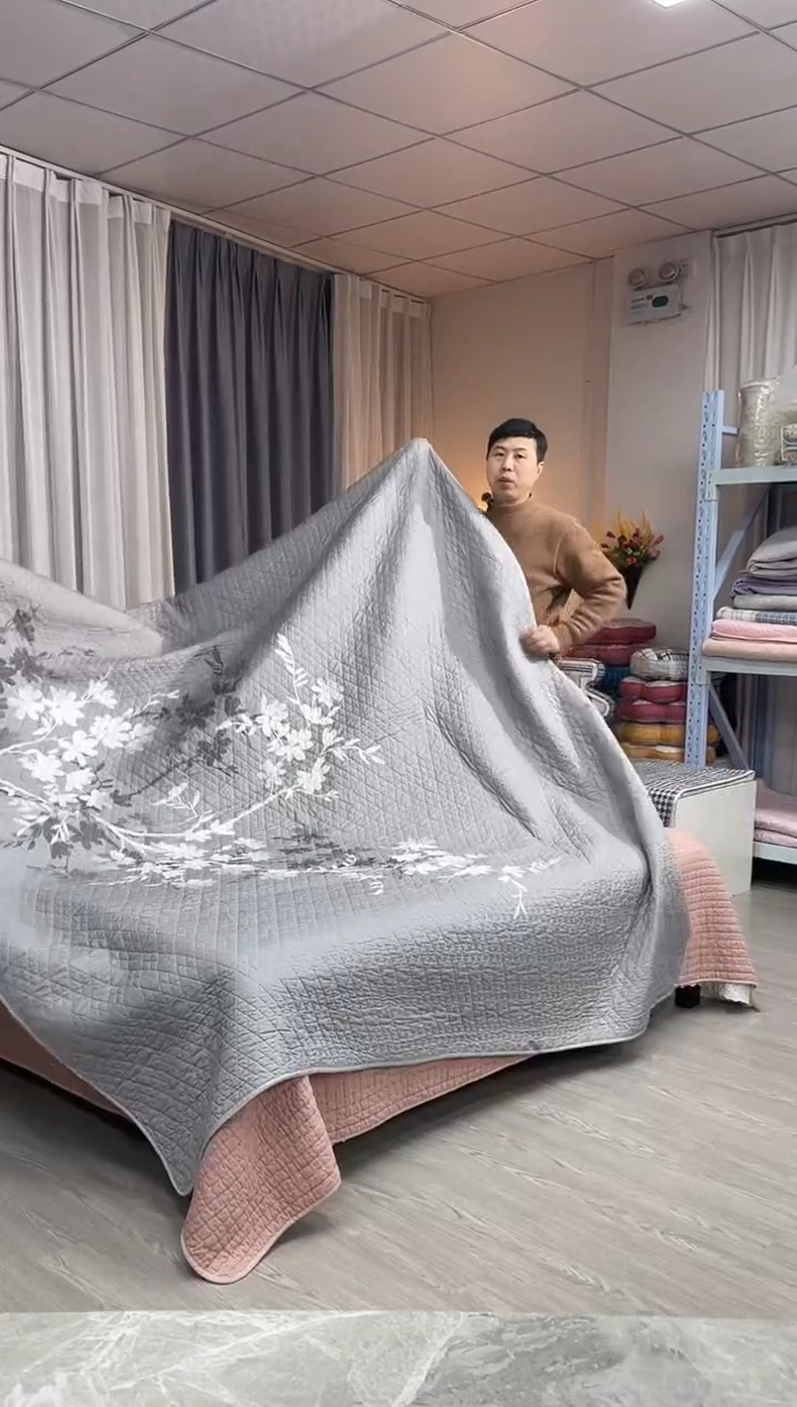 棉230cm*250cm 贡缎灰梅