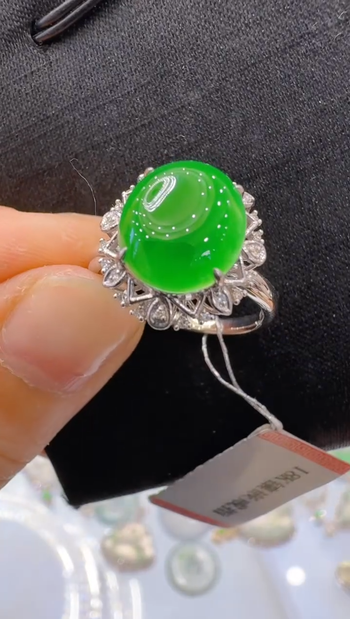 翡翠戒指18K金镶嵌多样性团购发一件