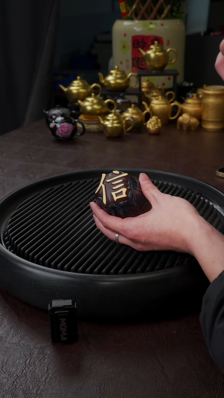 【闪购商品】杯【宜景窑天目釉鎏金系列】信