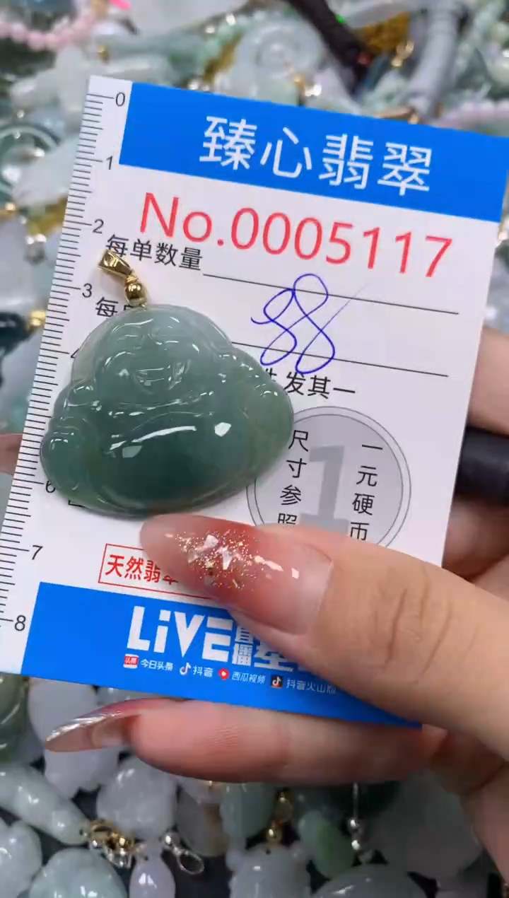 翡翠未镶嵌颈饰含绳0005117