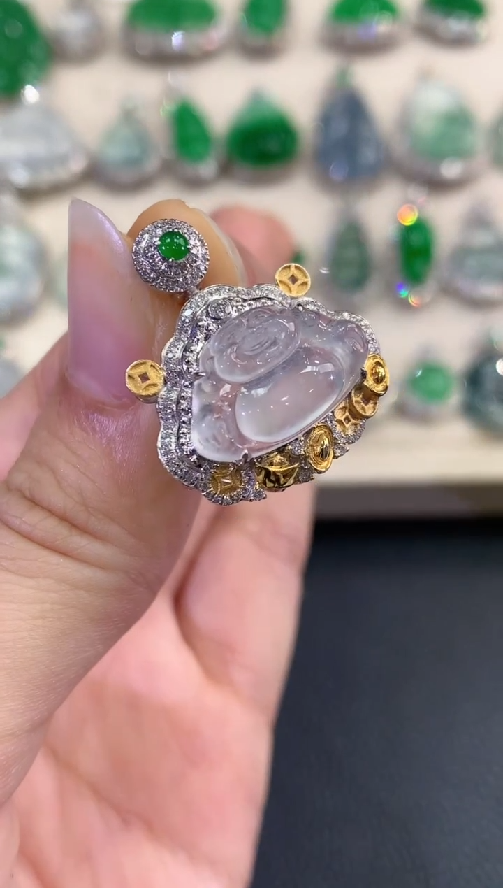 【闪购商品】翡翠吊坠(不含链)18K金镶嵌B65    多样性一件发货