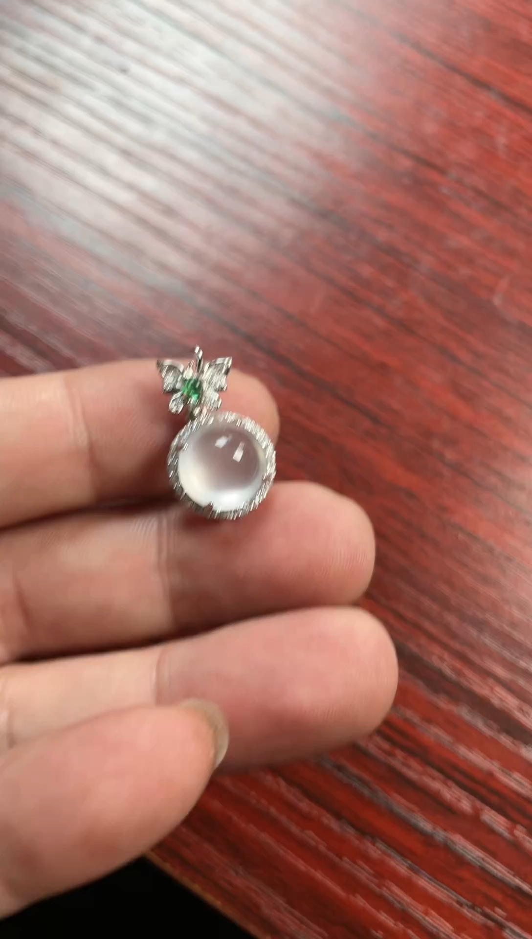【闪购商品】石英质玉吊坠银S925镶嵌蛋面
