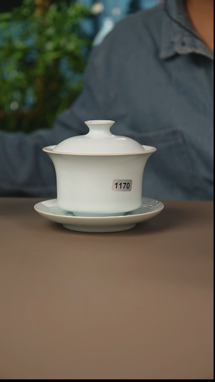 月白马蹄盖碗一级奎奎