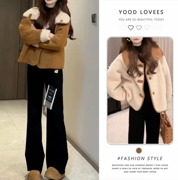 【真真专属】2025秋冬新翻领冬季女保暖包袖短外套秋冬宽松毛领棉服