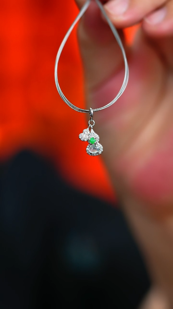 吊坠(不含链)银S925镶嵌翡翠新款