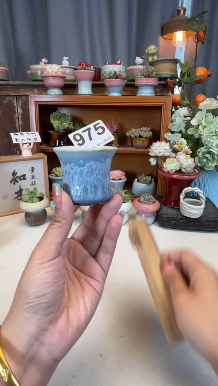 瓷片975知木小芳花盆