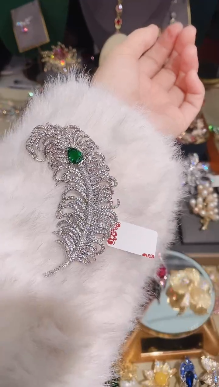 合成立方氧化锆铜合金羽毛18