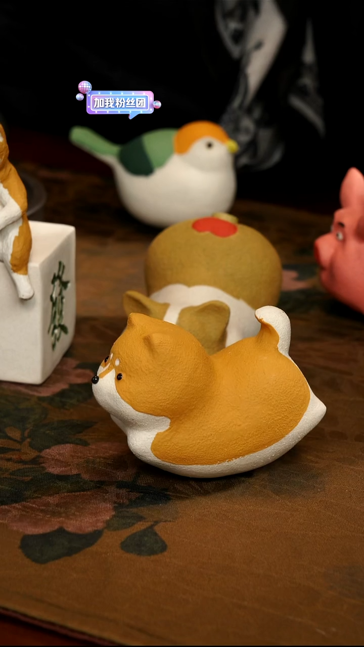 茶壶紫砂黄色狗狗茶宠