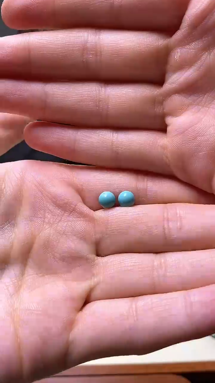 【闪购商品】绿松石1银S925镀金镶嵌绿松石耳钉