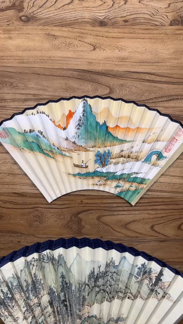 【闪购商品】扇子18方泽黎长物宣纸扇面