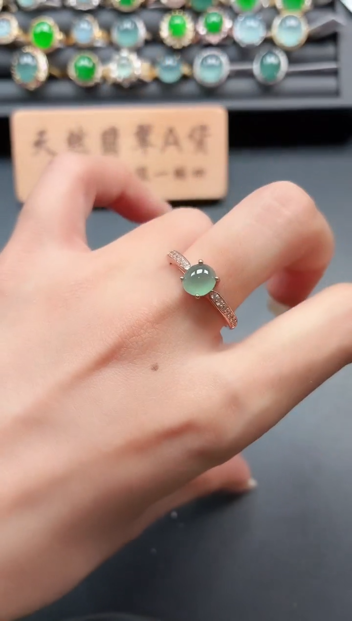 银S925镶嵌戒指翡翠1111