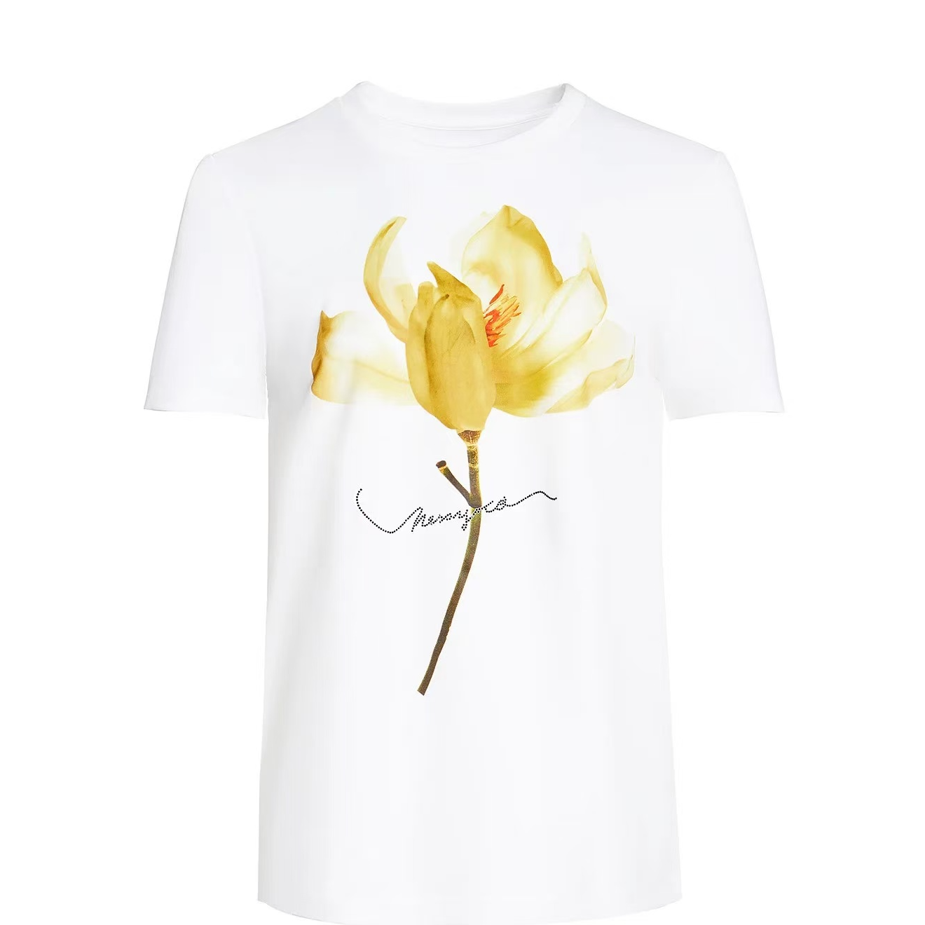 GXO春款上衣印花设计感短袖夏季白色T恤女款衫休闲T恤SY0058