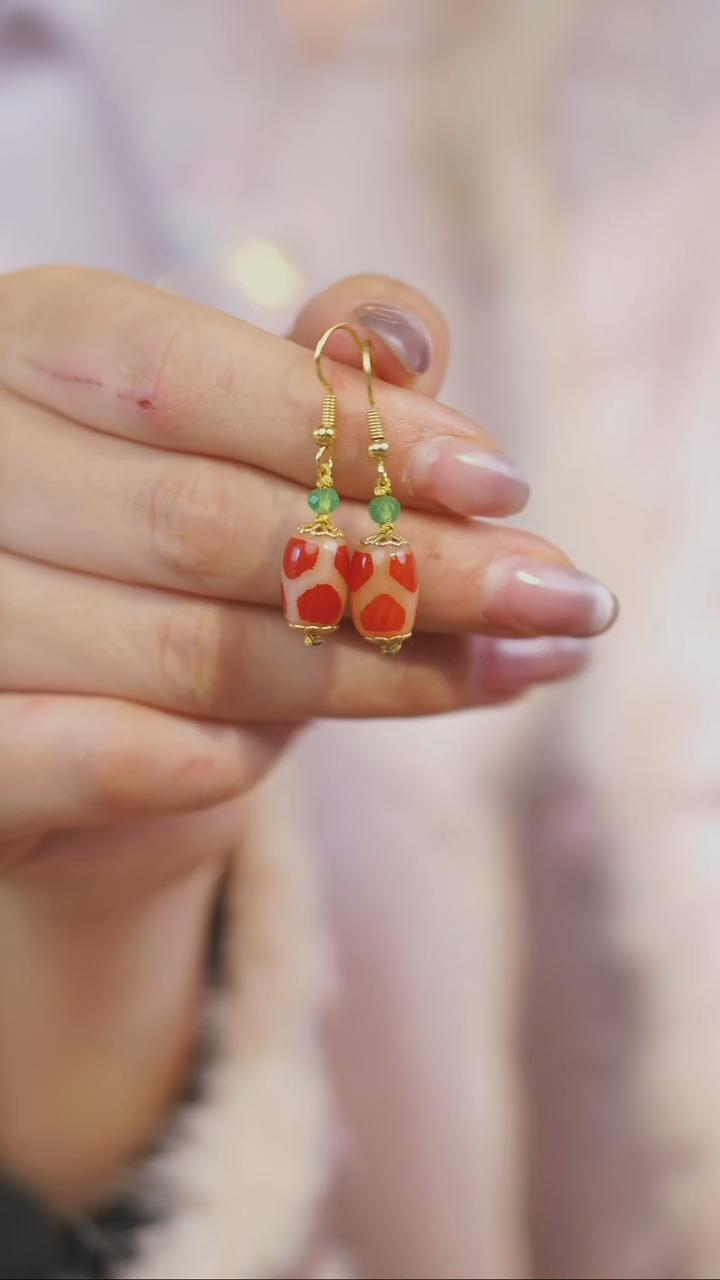 【闪购商品】玛瑙/玉髓耳环未镶嵌多样性发一