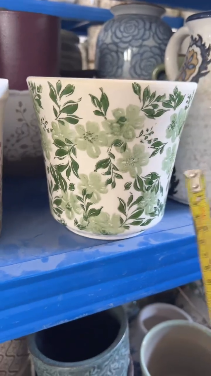 【闪购商品】陶瓷花盆高14cm内口12.5cm