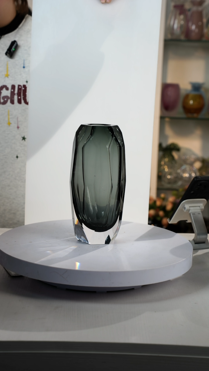 【闪购商品】琉璃【弘扬】高25轻奢琉璃花器正常手工痕迹