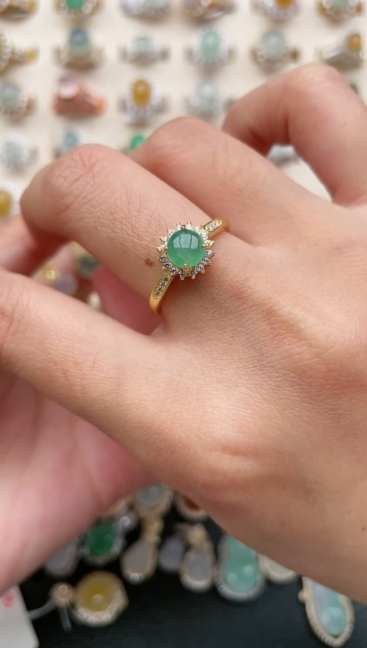 【闪购商品】翡翠戒指银S925镶嵌1111