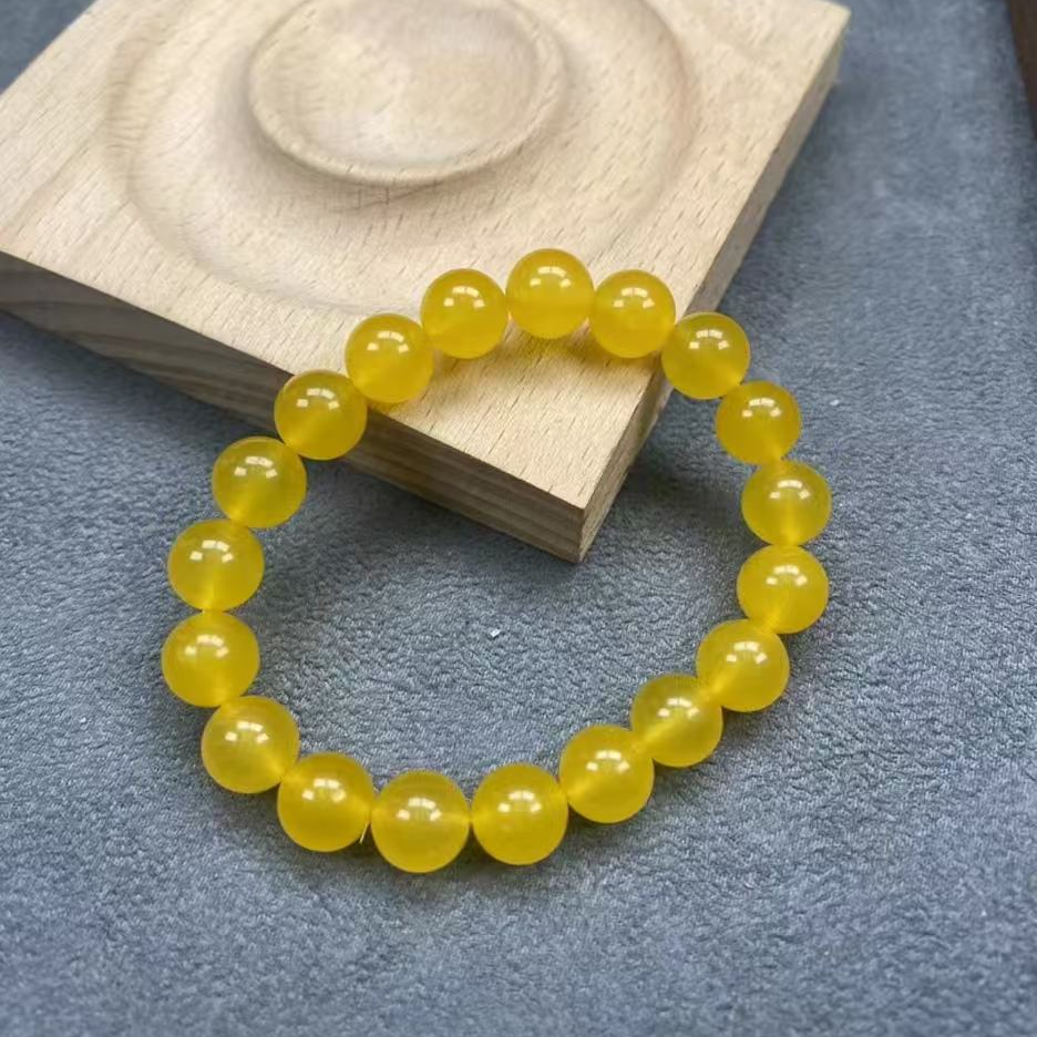 F143冰黄10mm手串经典精品时尚气质百搭情侣款多样性发其一