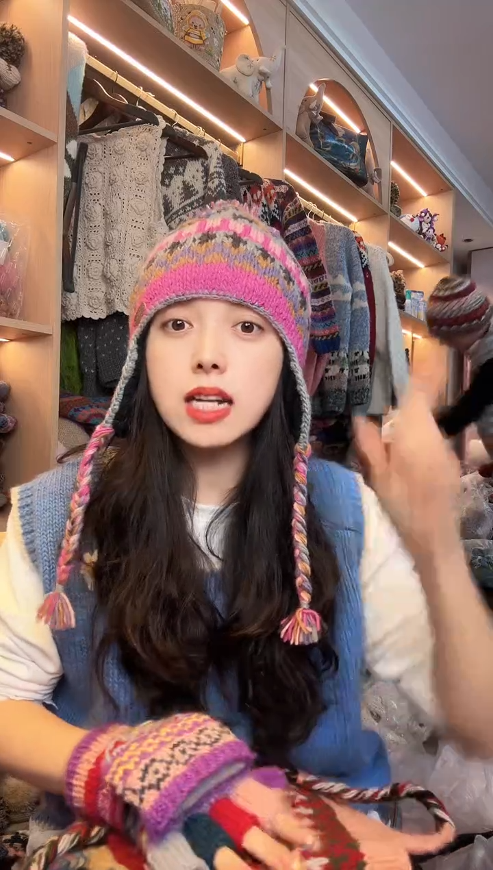 羊毛纯手工护耳帽