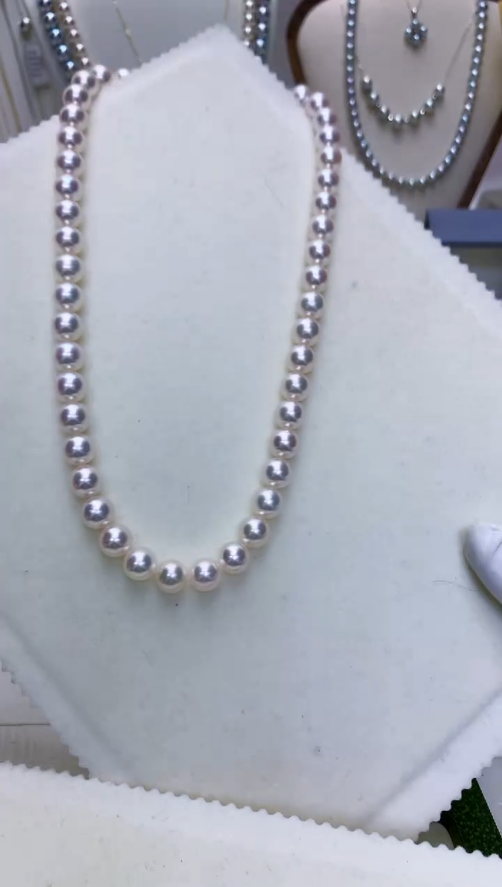 【闪购商品】海水珍珠饰品银S925镶嵌8-9满珠链·GM004