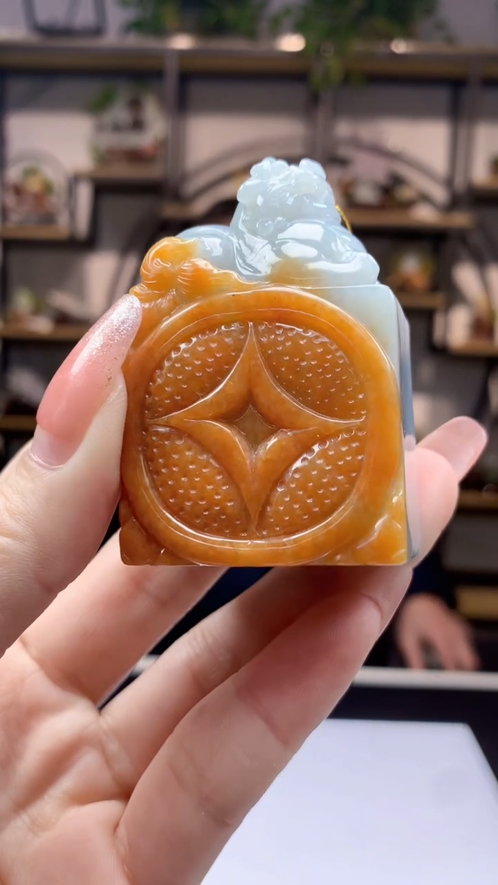 【闪购商品】定制翡翠未镶嵌1063ry-毛货挂件27