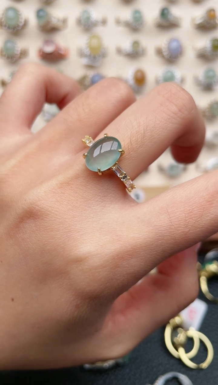 【闪购商品】翡翠戒指银S925镶嵌1111