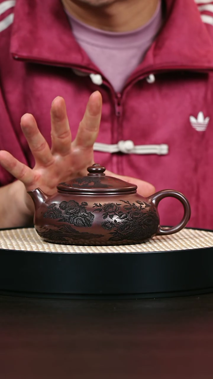 茶壶紫砂S级石红寒江500cc