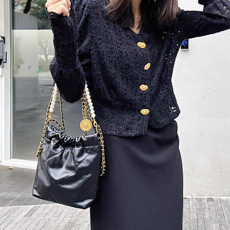 【A09】小香风珍珠包包女2025新款时尚菱格单肩斜挎包