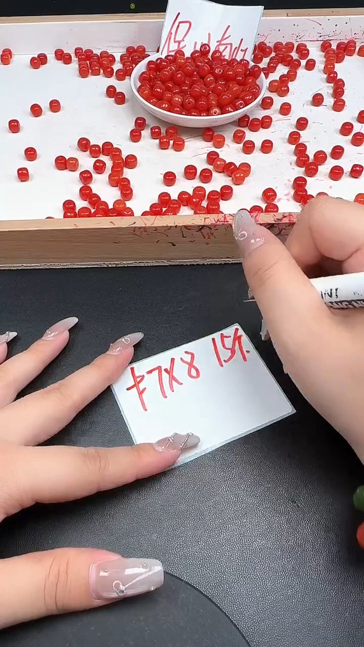 未镶嵌南红玛瑙珠宝半成品满肉柿子红N221卡7*8mm散珠15颗