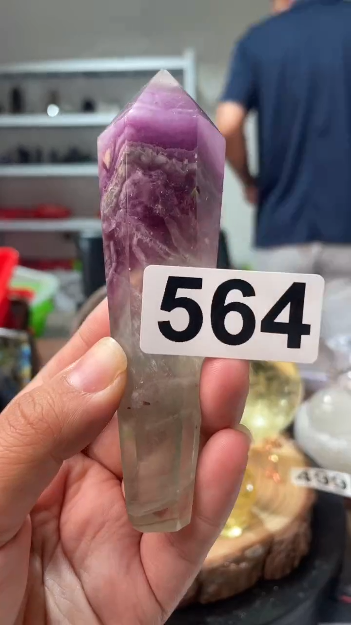 未镶嵌大型摆件（非配饰）水晶萤石权杖564