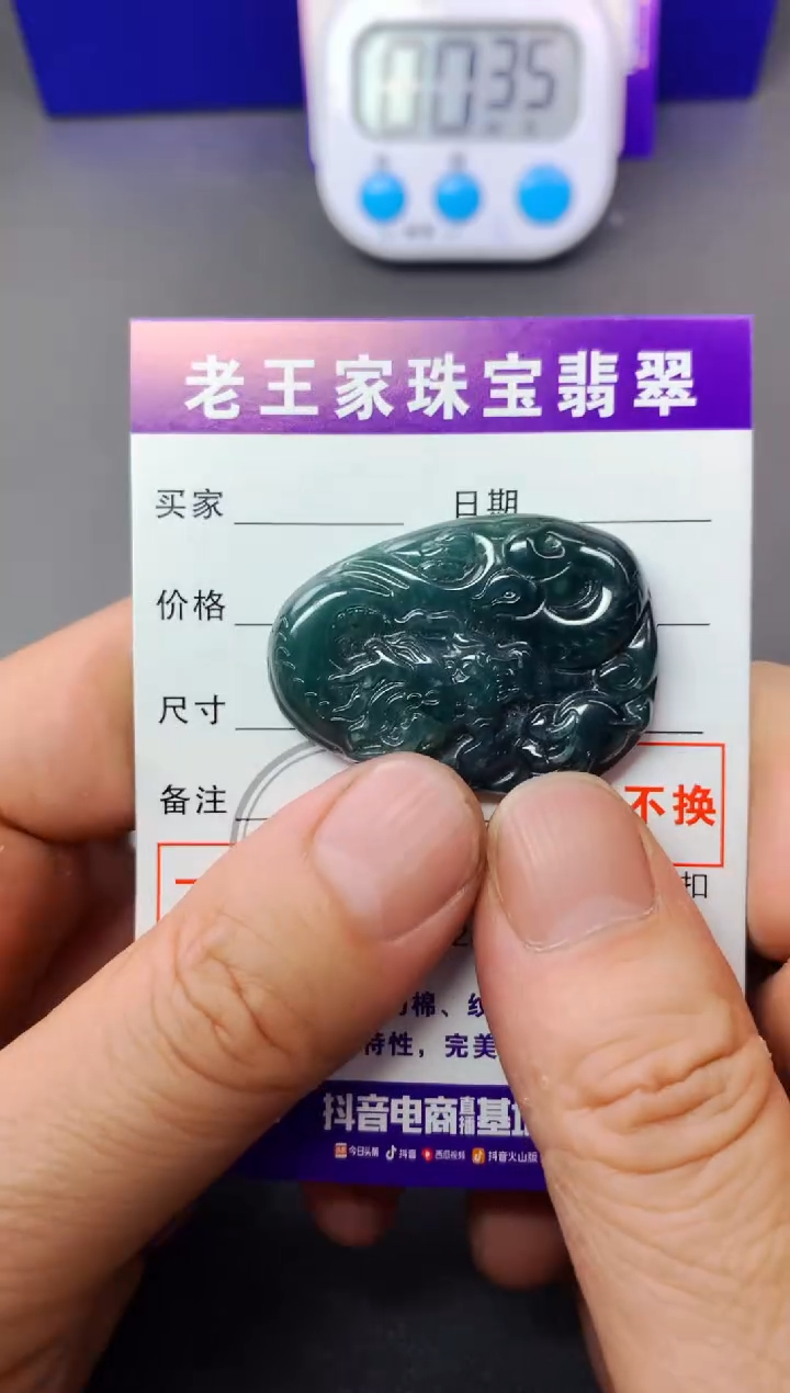 颈饰未镶嵌翡翠龙牌