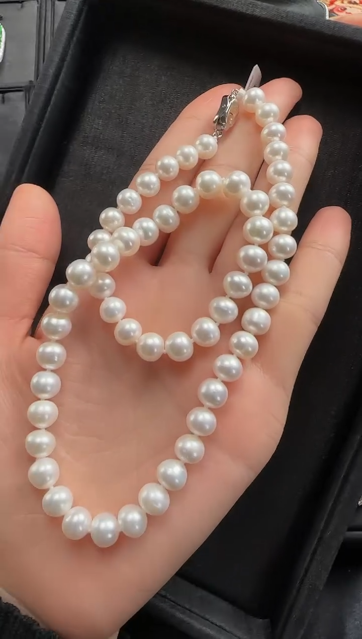 【闪购商品】淡水珍珠颈饰银S925镶嵌345珍珠一条