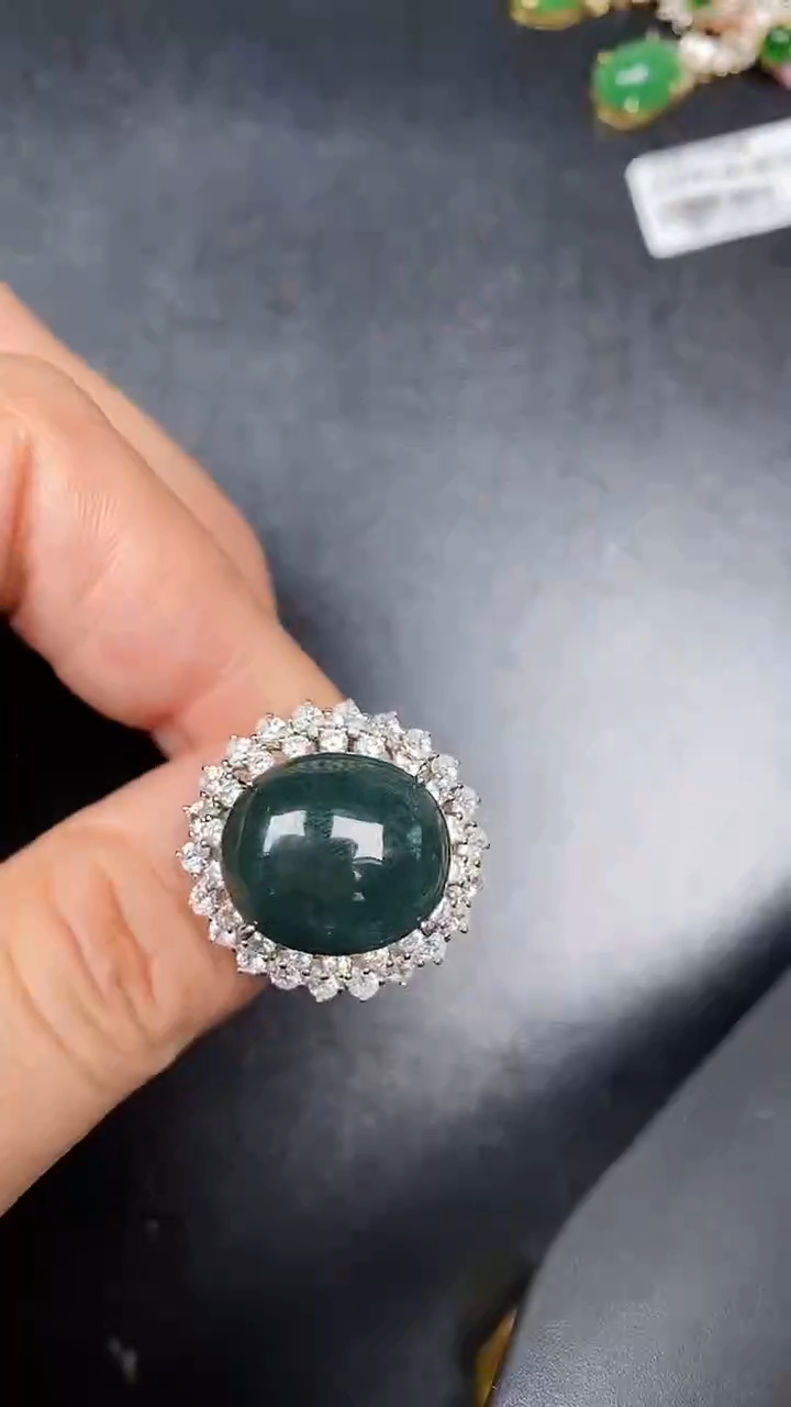 银S925镶嵌戒指翡翠2700