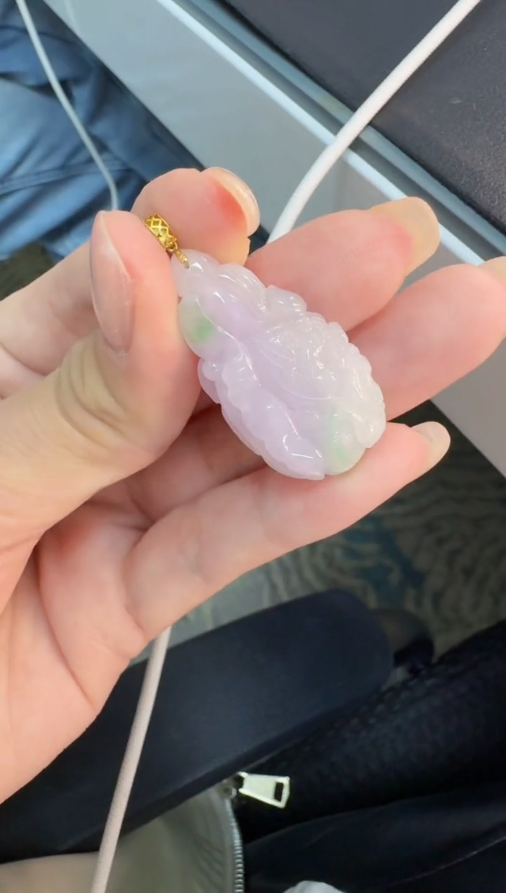 【闪购商品】翡翠18K金镶嵌颈饰缅甸翡翠A货吊坠