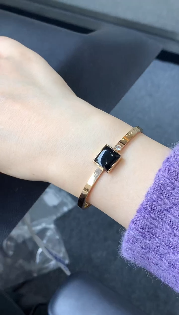 18K金镶嵌手镯翡翠612-中国好珍宝