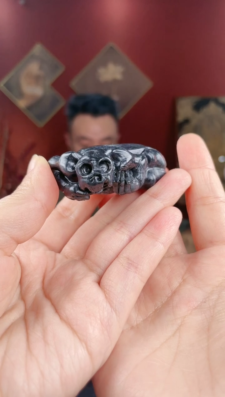 【闪购商品】和田玉颈饰未镶嵌青花骷髅特色件