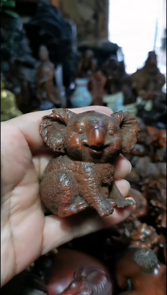 黄杨木考拉手把件摆件