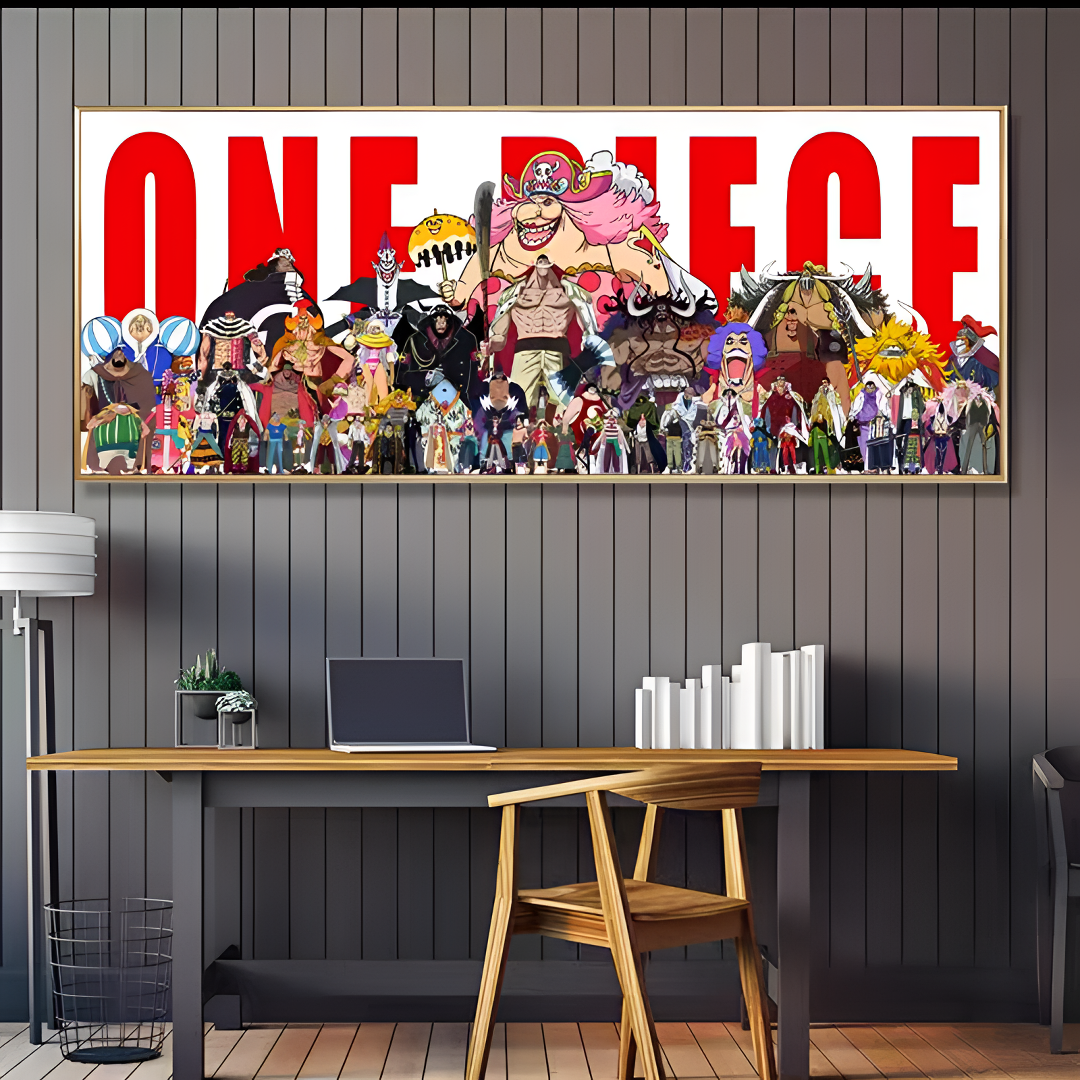 《海贼王》大合照挂画卡通动漫 ONE PIECE 简约卧室装饰画 40*80