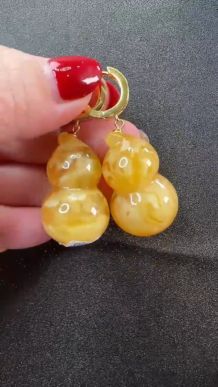 【闪购商品】琥珀耳饰未镶嵌耳环