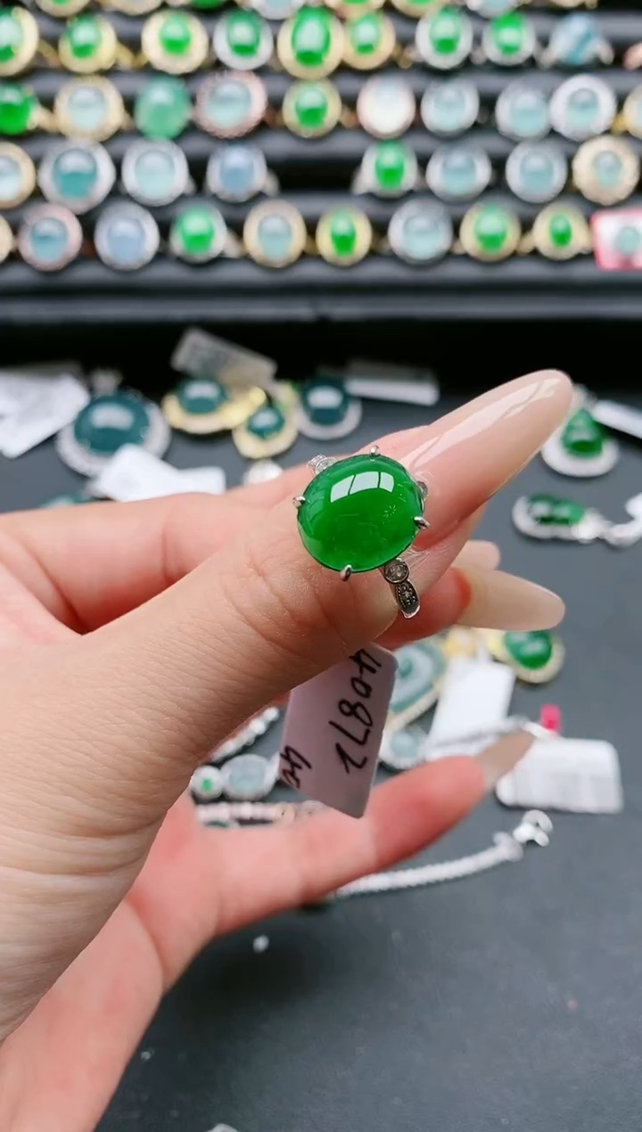 【闪购商品】翡翠戒指银S925镶嵌111111
