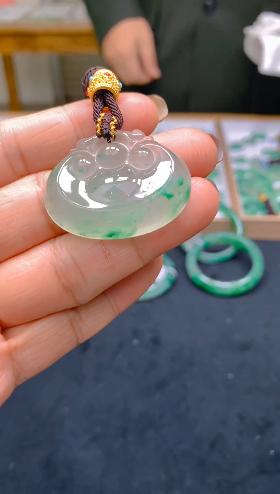 【闪购商品】石英质玉颈饰未镶嵌冰美人非洲翠，官方质检发货003