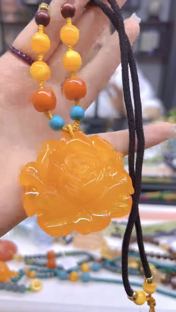 未镶嵌毛衣链蜜蜡DIY款M385