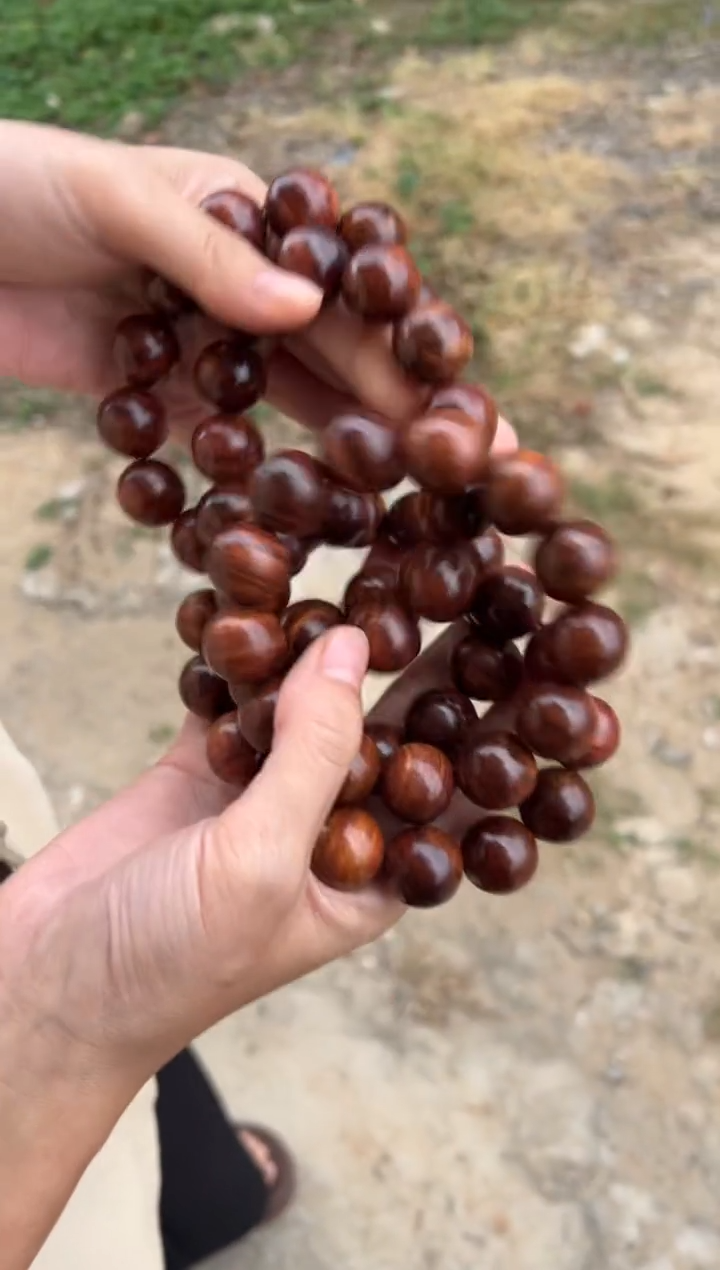 黄花梨/降香黄檀A015紫油梨1.8圆珠手串77多样性发一
