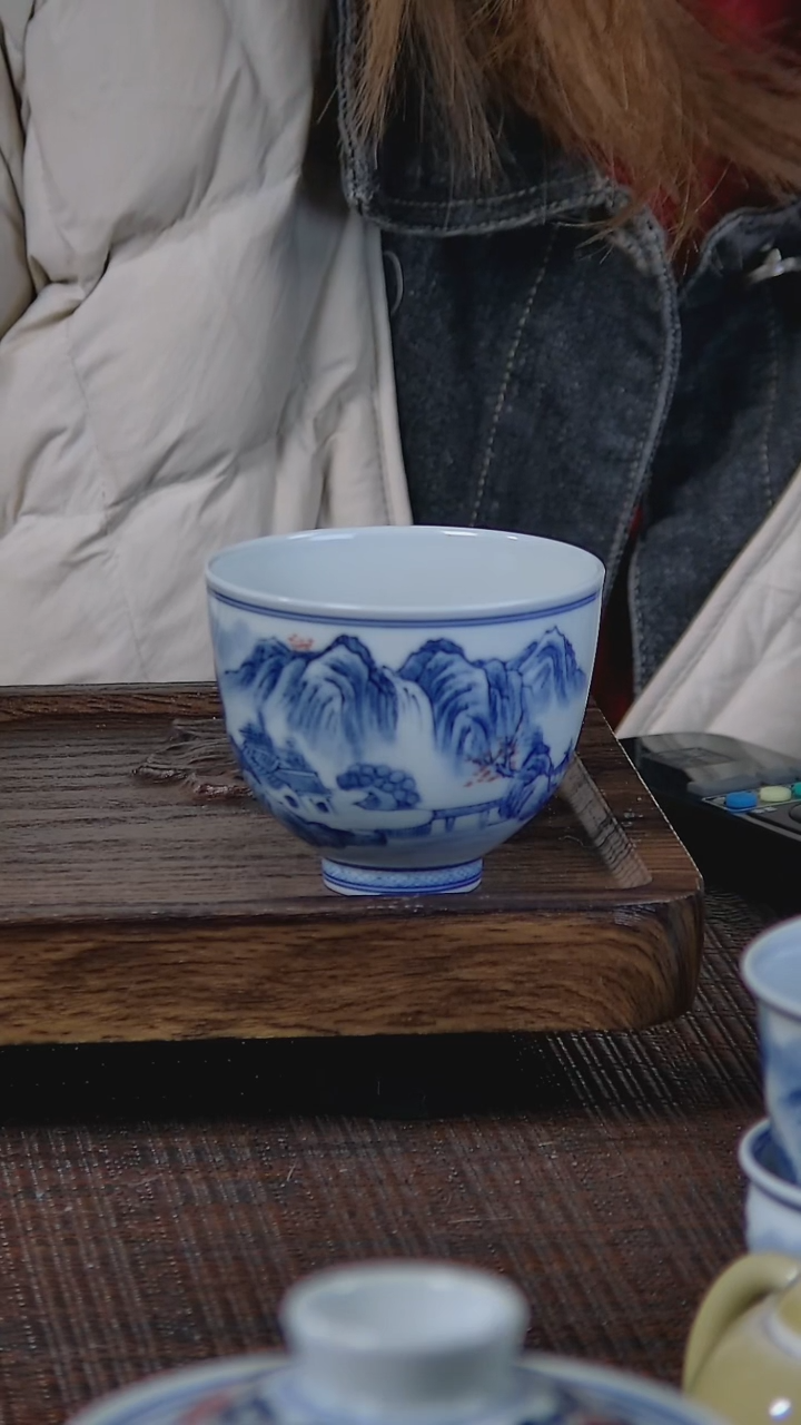 【闪购商品】折葵非器手工手绘山水小高足杯