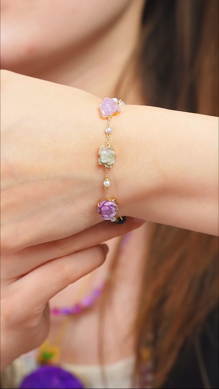 苏纪石（舒俱来）18K金镶嵌手链46