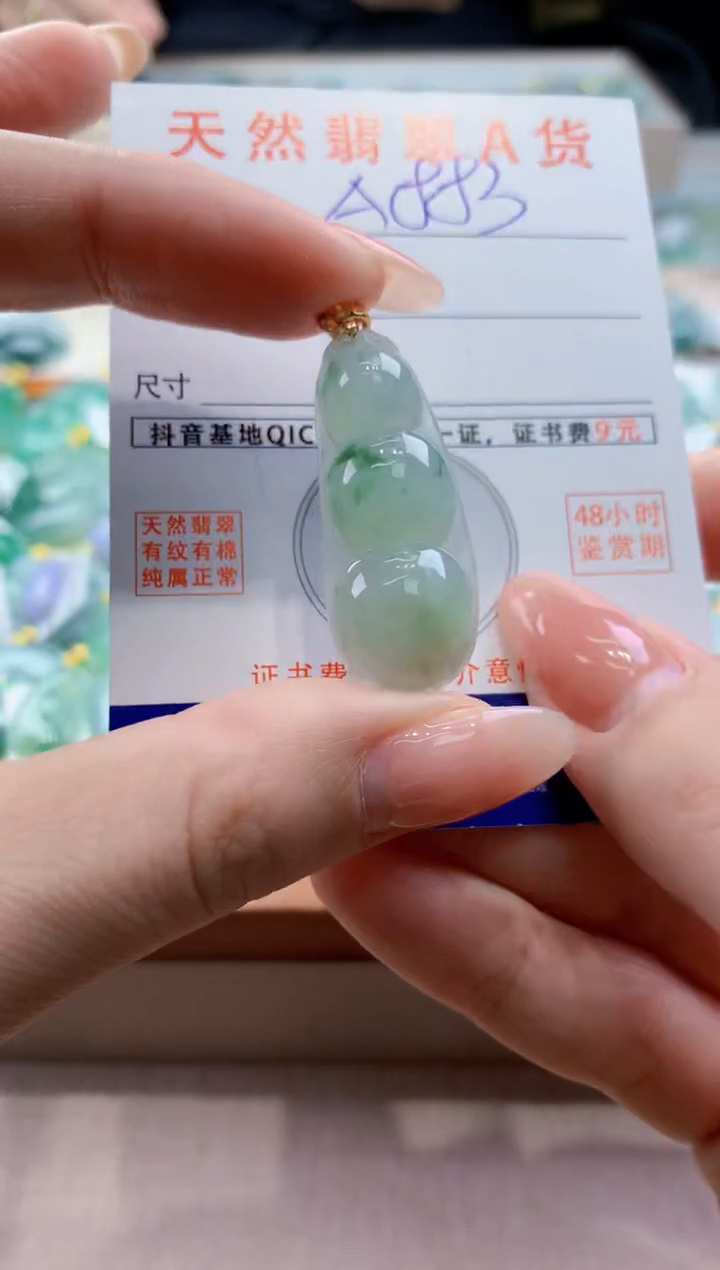 颈饰未镶嵌翡翠 天然翡翠挂件