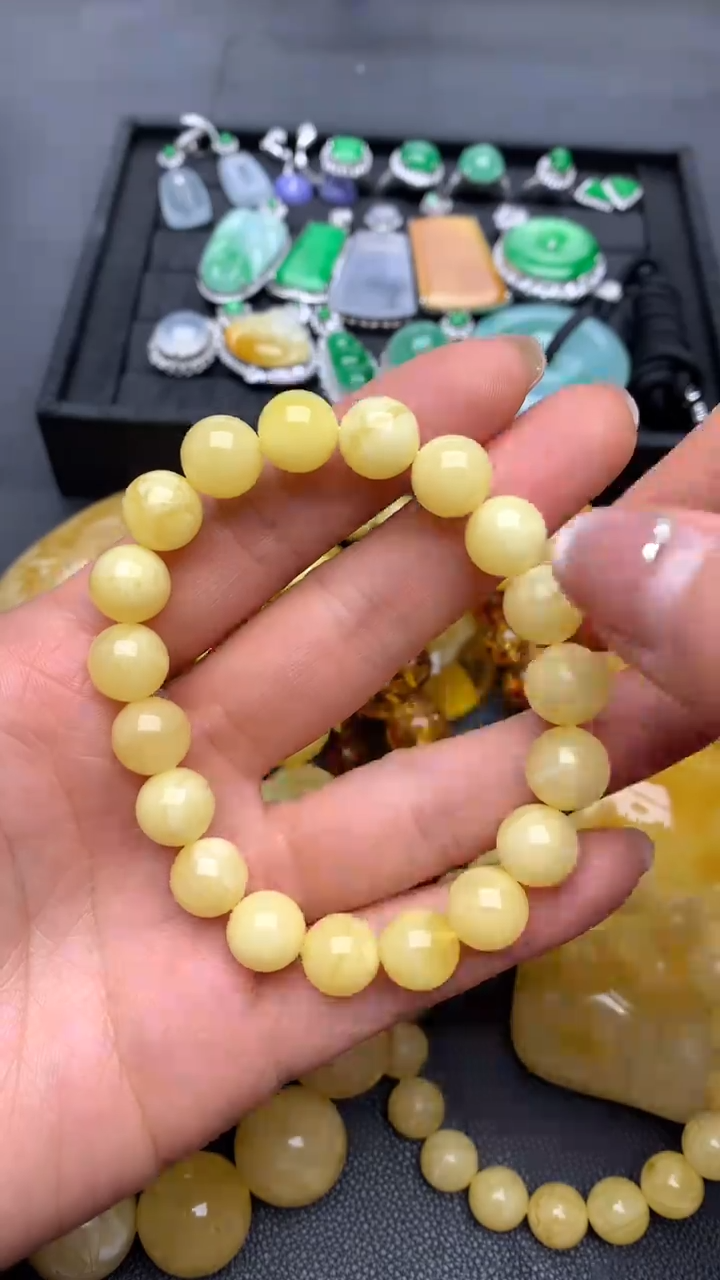 【闪购商品】蜜蜡手串未镶嵌卡9-10蜜蜡手串