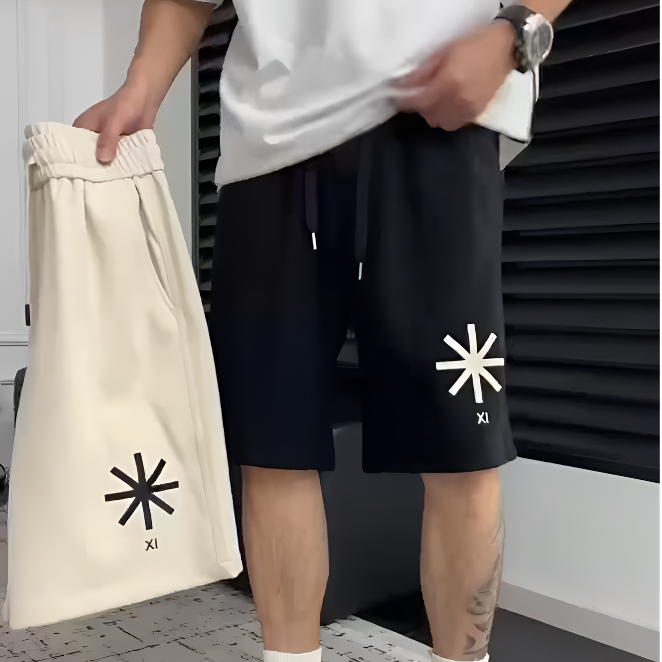 【透气排汗长绒棉短裤】夏季男士松紧腰运动休闲短裤5553