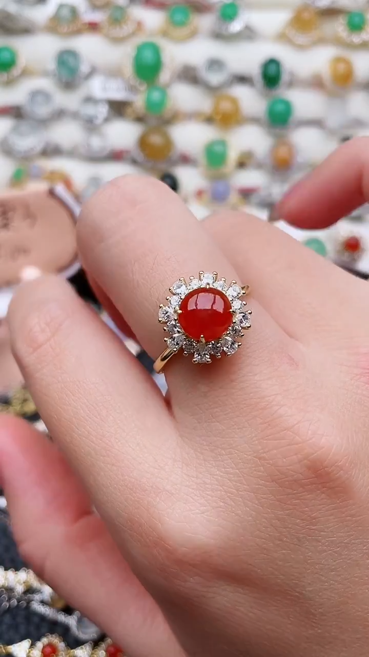 银S925镶嵌戒指翡翠威****饰1