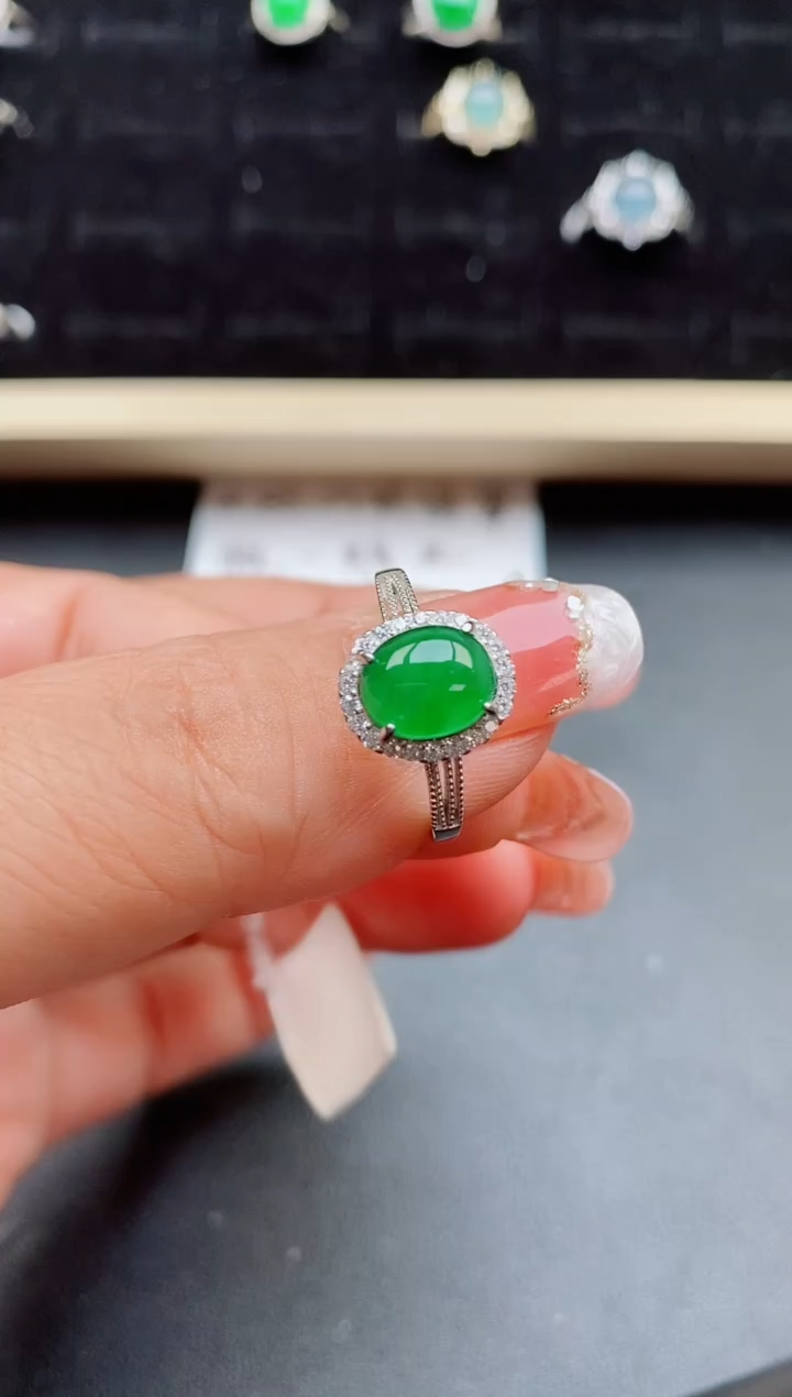 【闪购商品】翡翠戒指银S925镶嵌1111111111